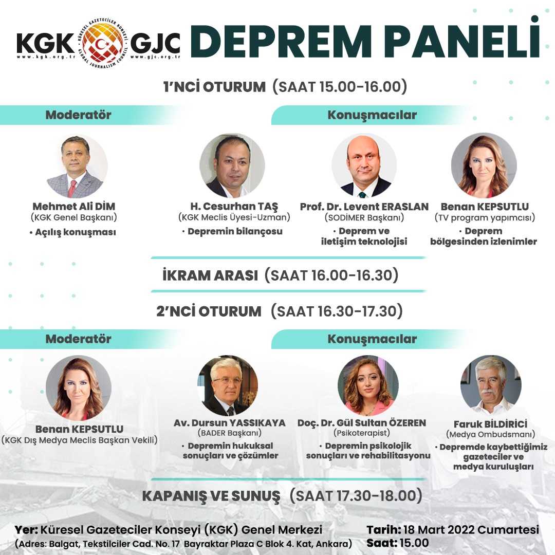 KGK ‘Deprem Paneli’ düzenliyor